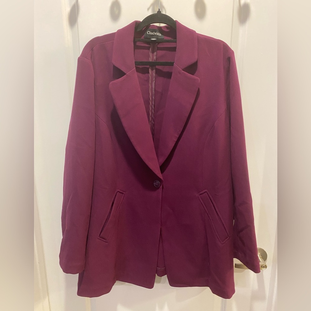 Chadwicks Deep Purple Women's Plus Size Blazer - 20W - EUC